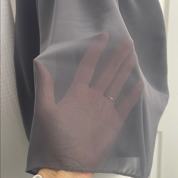 Alfred Angelo Gray Ruched Halter Formal Dress - Picture 10 of 12